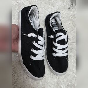 Soda Women's Black Canvas Slip-On Sneakers - Size 8 (Lightweight & Comfy)